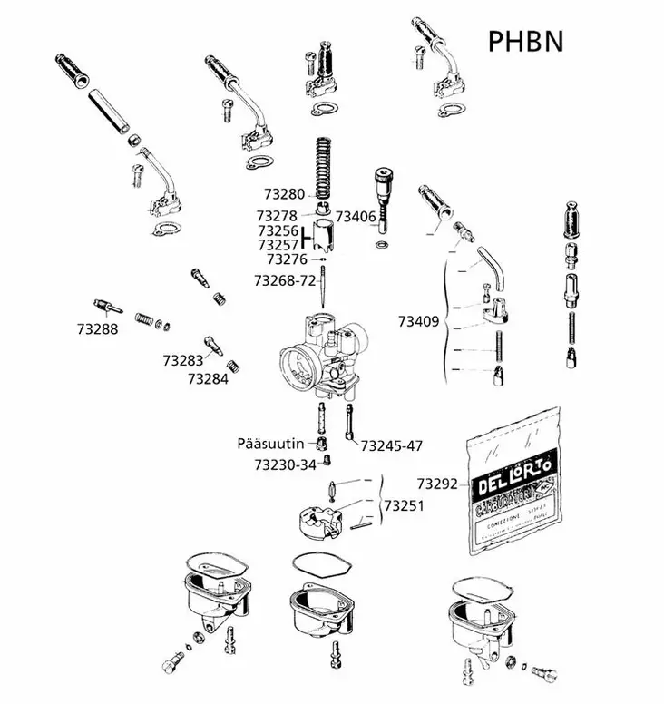Dellorto Neulan Lukkorengas PHBN/PHVA - Mopon ja Moottoripyörän varaosat - 73276 - 1