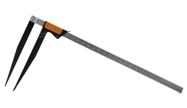 Husqvarna 5056947-46 mittasakset 46 cm puunrungon ja tukkien halkaisijan mittaamiseen, senttimetriasteikko molemmilla puolilla ja puun tilavuustaulukko - Metsurin työkalut - 5056947-46 - 1