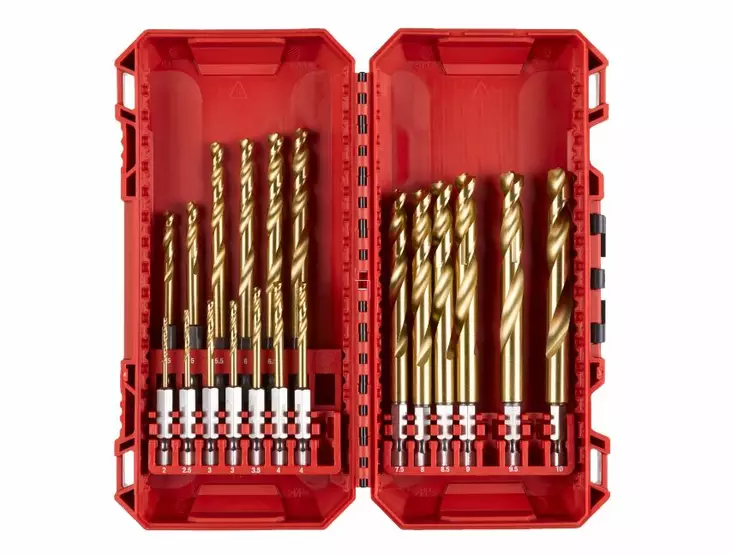 Milwaukee Shockwave HSS-G Tin Red Hex Metalliporanteräsarja | 19 osaa - Poranterät - 4932493866 - 1