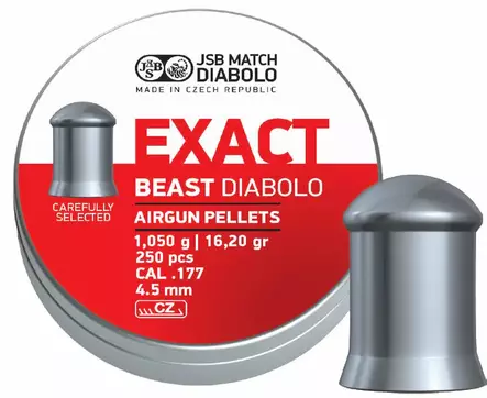 JSB Exact Beast Ilmakiväärin luoti 4,52mm | 250kpl | 1,050g - Ilma-aseiden luodit 4,5mm - 164157 - 1