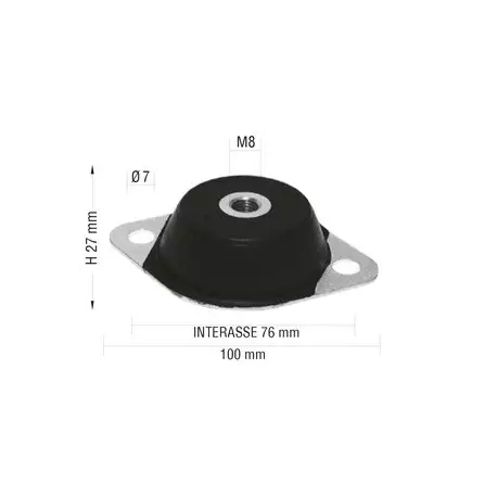 Moottorin kumityyny, M8, Bellier Jade, Opale, Divane / Microcar MGO1-2, Virgo - Mopon ja Moottoripyörän varaosat - 1000557 - 1
