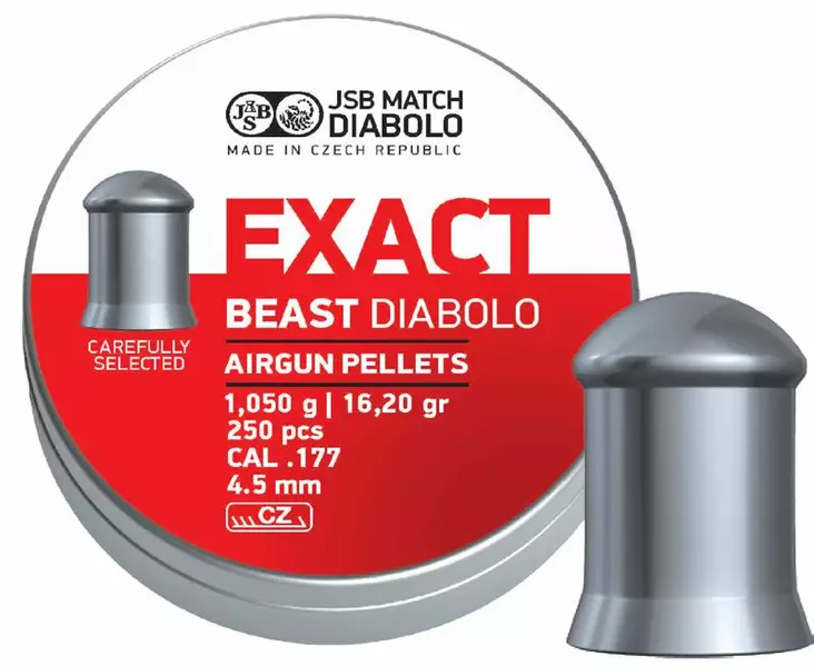 JSB Exact Beast Ilmakiväärin luoti 4,52mm | 250kpl | 1,050g - Ilma-aseiden luodit 4,5mm - 164157 - 1