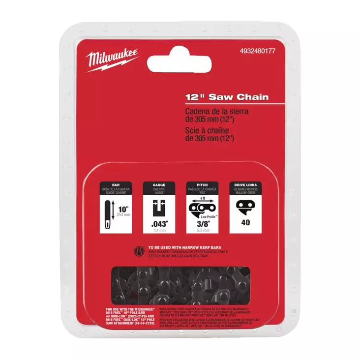 Milwaukee Teräketju 12" M18 FTHCHS30 moottorisahaan - Akkutyökalujen terät ja lisävarusteet - 4932480177 - 1