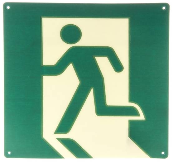 Opaste Poistumistie jälkivalaiseva 20x20cm vasen - Opasteet ja kyltit - 259047 - 1