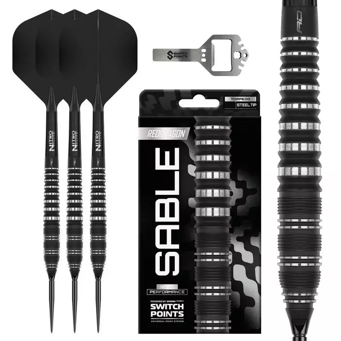 Red Dragon Sable Black Torpedo Switch Point 90% Dartstikat - Red Dragon Darts Tikat - RDD3038 - 1