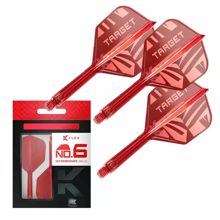 Target K-Flex Patterned Red No.6 darts-sulat - Kiinteäsulkaiset varret - 410738 - 1