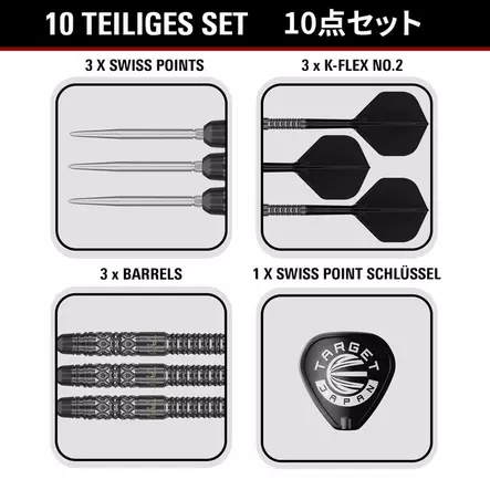 Target Japan Black Marque Creed Swiss Point 90% Dartstikat - Target Darts Tikat - 191029 - 2