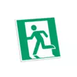 Poistumisreitti kyltti | Vasen | Jälkivalaiseva | 20x20cm - Opasteet ja kyltit - 109 - 1