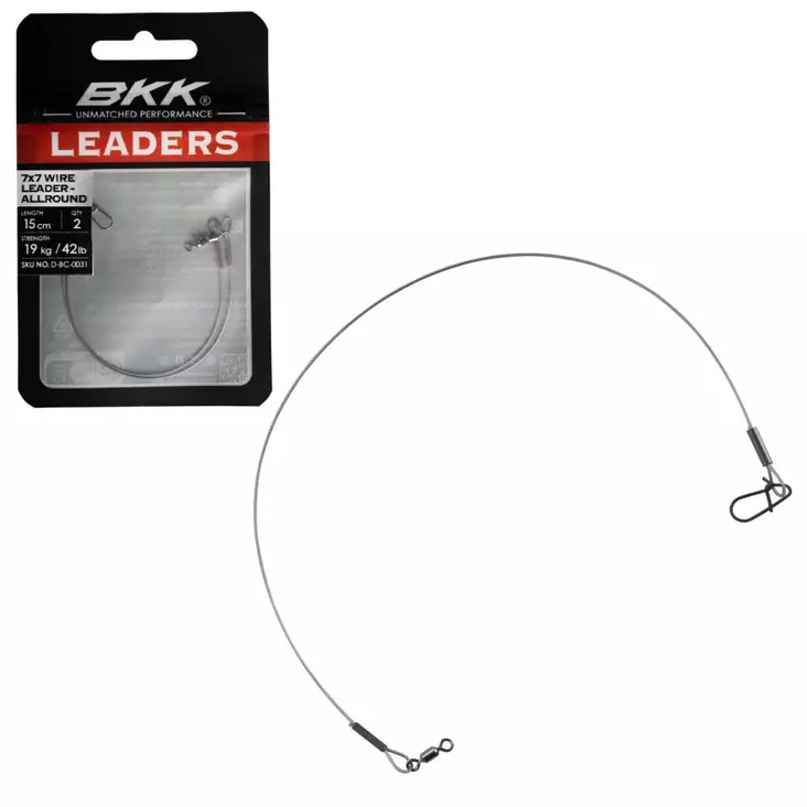 BKK 7x7 Wire Leader Allround 15cm Peruke 2kpl - Valmiit puruperukkeet - D-BC-0029 - 1