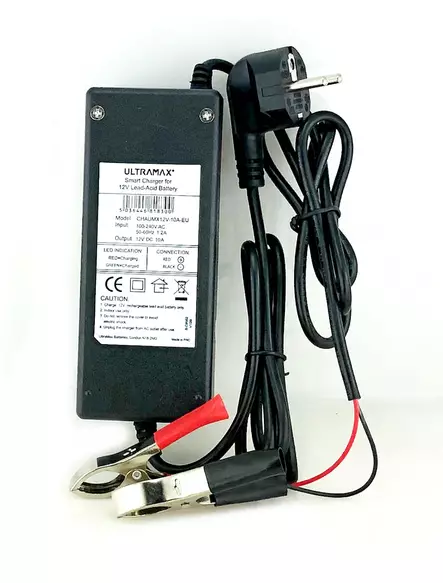 Ultramax LiFePO4 laturi 12V 10A. Sopii 30-75Ah 12V LiFePo4 akuille - Akkulaturit - UM-CHAR-12V10A - 1