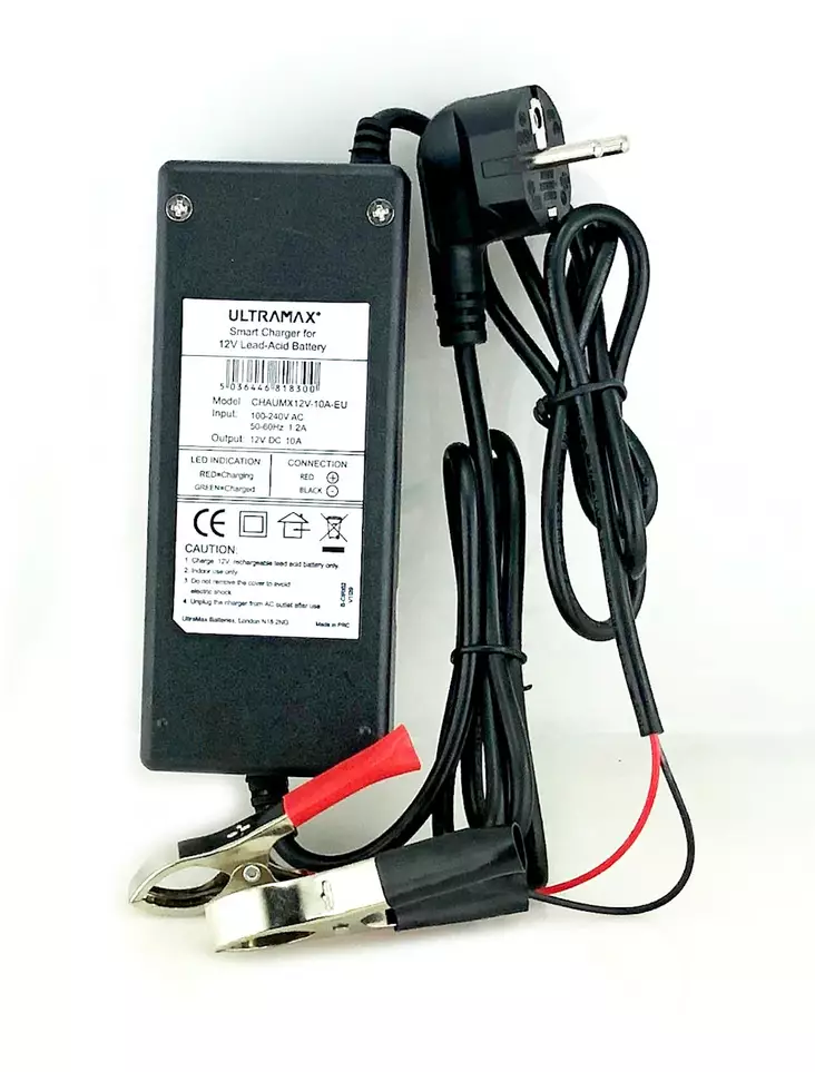 Ultramax LiFePO4 laturi 12V 10A. Sopii 30-75Ah 12V LiFePo4 akuille - Akkulaturit - UM-CHAR-12V10A - 1