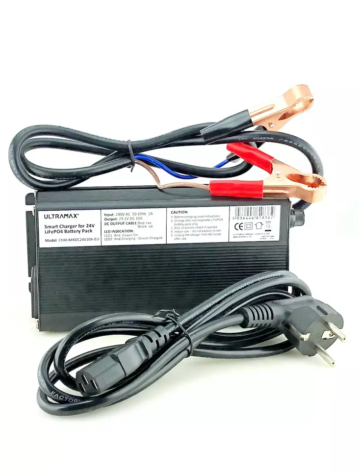 Ultramax LiFePO4 laturi 24V 10A. Sopii 50-100Ah 24V LiFePo4 akuille - Akkulaturit - UM-CHAR-24V10A - 1