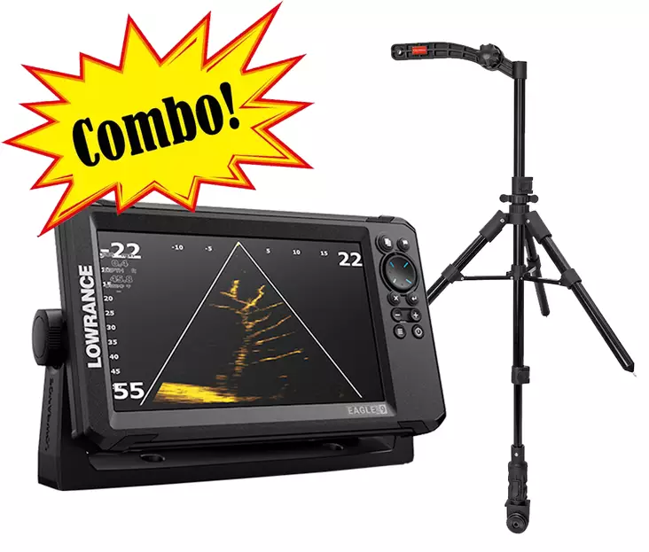 Lowrance Eagle Eye 9" Live kaikuluotain + Patriot IceFix pilkkianturiteline COMBO! - Pilkkiluotaimet ja kannettavat paketit - RESEagleEyeICE - 1