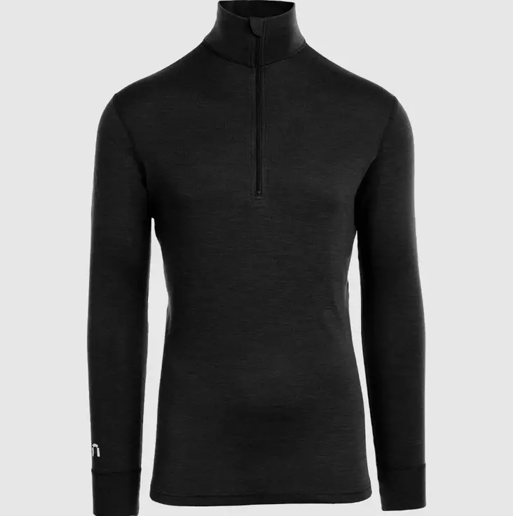 North Outdoor Arctic 260 Miesten merinovilla aluskerraston vetoketjupoolo - musta - Kerrastot - N11502A01-L - 1
