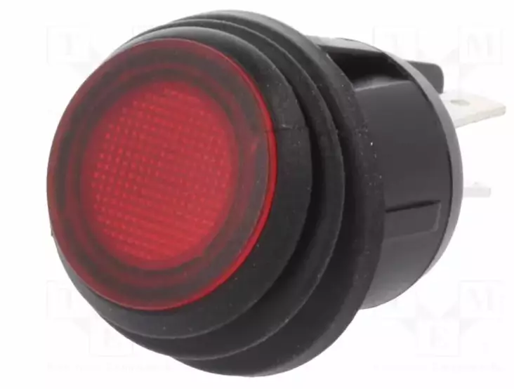 SCI Pyöreä punainen keinukytkin valolla - Venesähkötarvikkeet - R13-244B8-02-BBR - 1