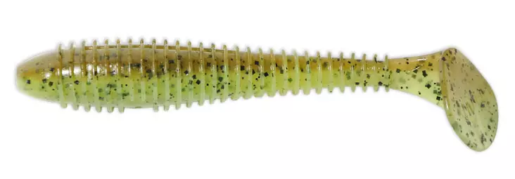 Keitech Swing Impact FAT 3.8" - 401T Green Pumpkin / Chartreuse - Keitech Swing Impact FAT 3,8" Jigit - FAT38-401T - 1