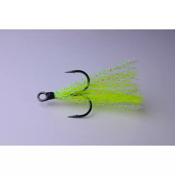 K.P UV Tail Hook F.Yellow Kolmihaarakoukku 2kpl - Irtokoukut ja painot - 2-KPUVTH-2-Y - 1